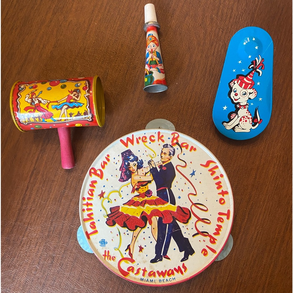 Antique parted noise makers